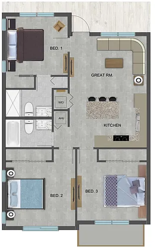 Floor plan 3 Bed Unit