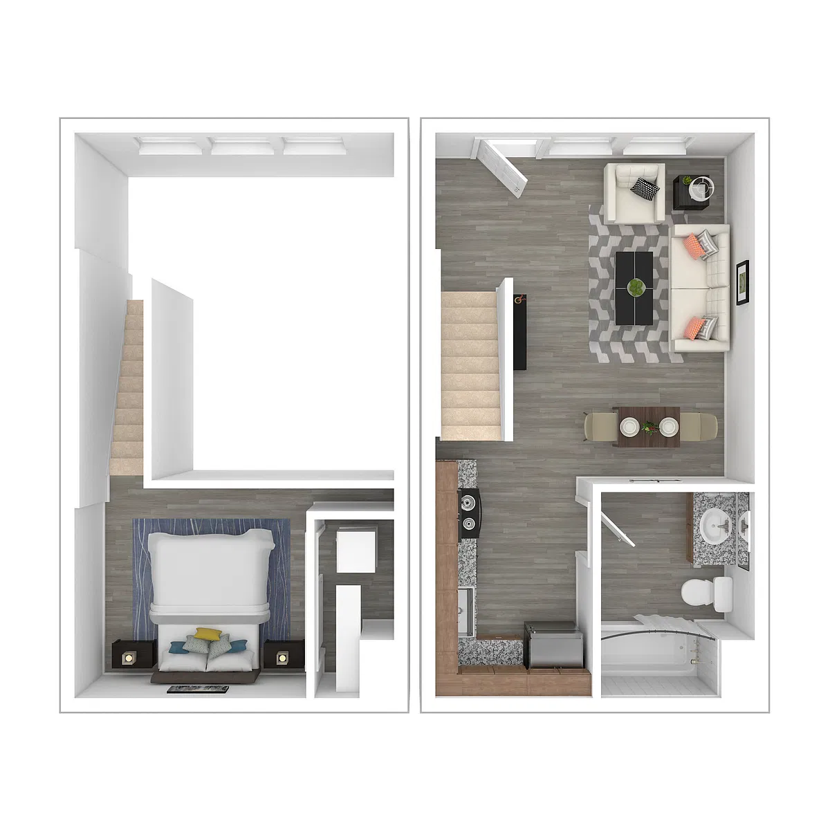 Floor plan One Bedroom Loft