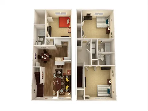Floor plan Renovated 3 Townhome