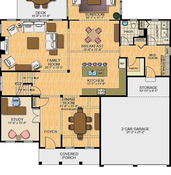 Floorplan of the Kinsey Model from Garman Builders