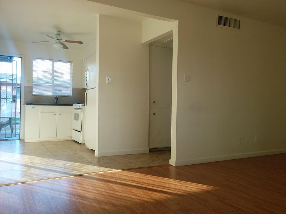 View from living room towards kitchen