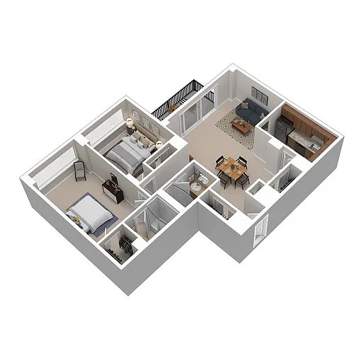 Floor plan 2 Bed 2 Bath