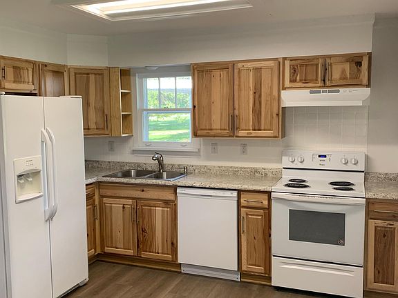 View of kitchen from dining area