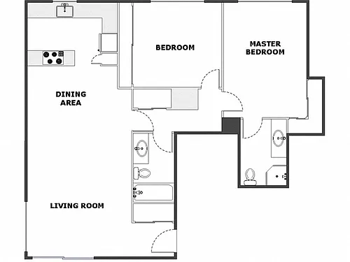 Floor plan 2 Bed / 2 Bath: Type E
