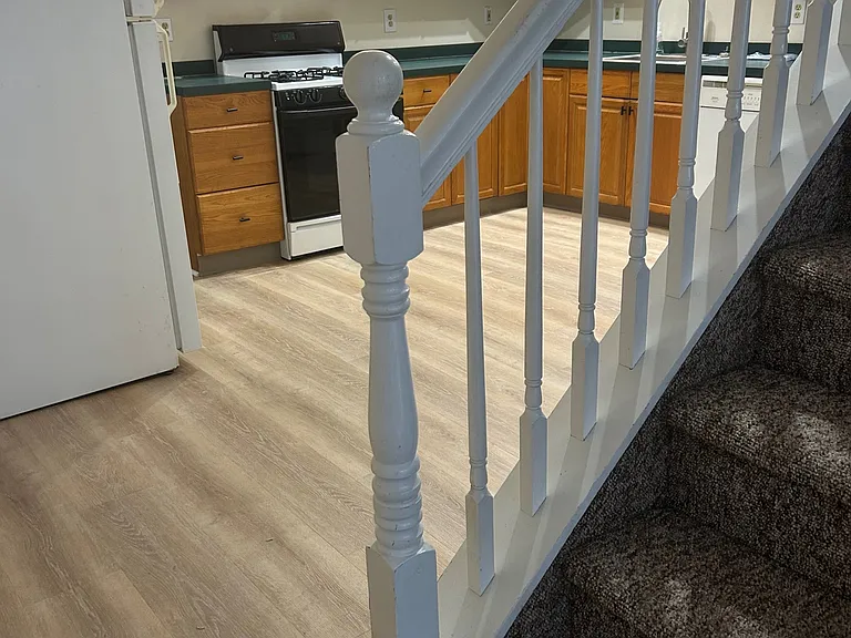 Kitchen with vinyl plank floors