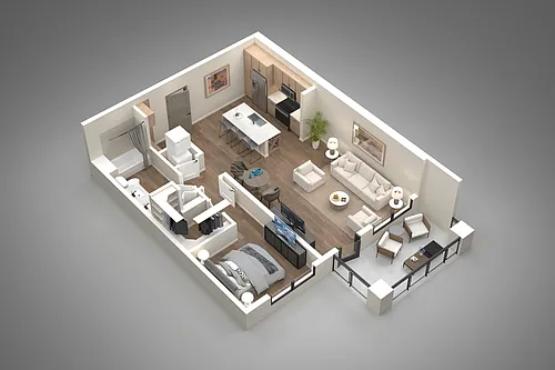 Floor plan 1 Bed/1 Bath
