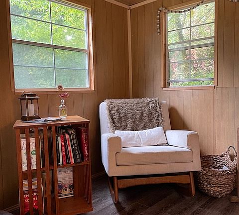 Reading nook with lots of natural light.