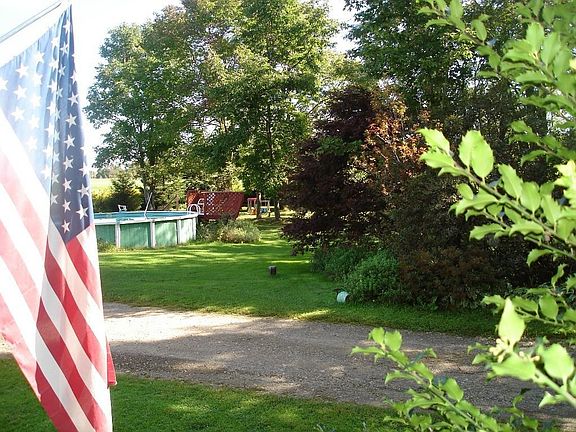looking toward pool from porch