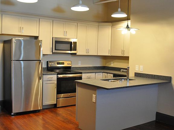 Large kitchen with plenty of storage and cabinet space.