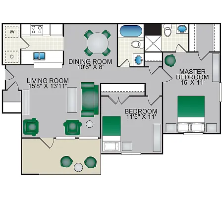 Floor plan 2 Bedroom