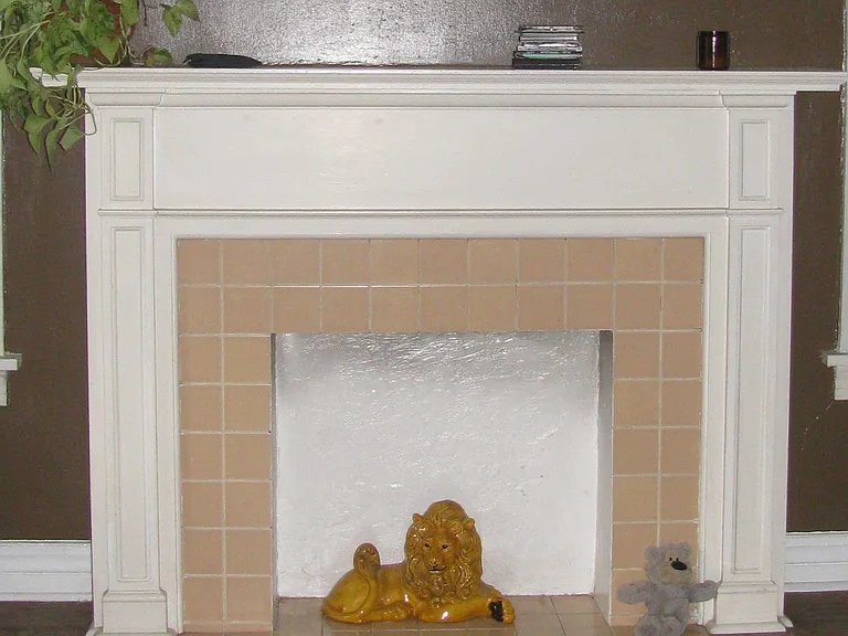 Decorative fireplace.