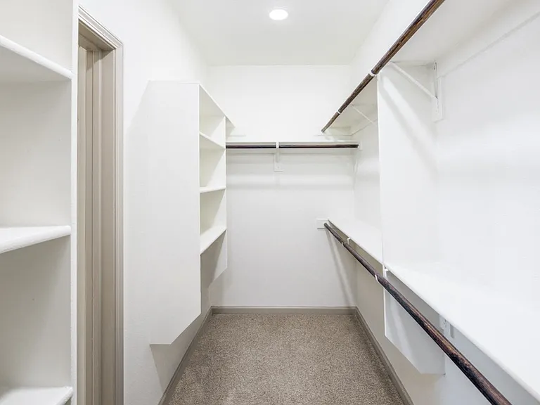 Spacious walk-in closets