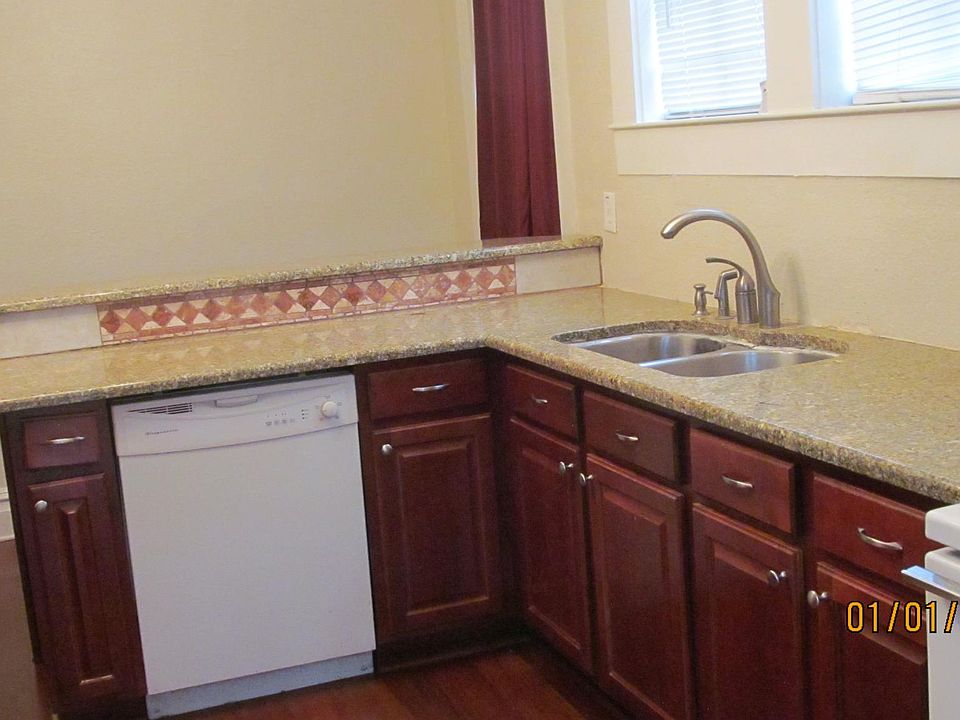 Kitchen with west facing windows