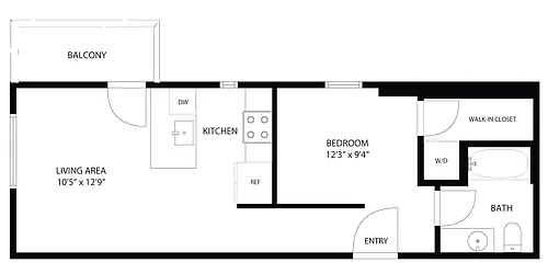 Floor plan Urban 1 Bed B