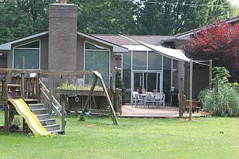 Rear view, acre lot!