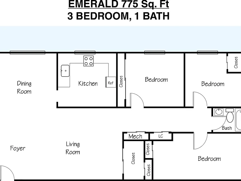 3BR/1BA Emerald 3BR/1BA Emerald