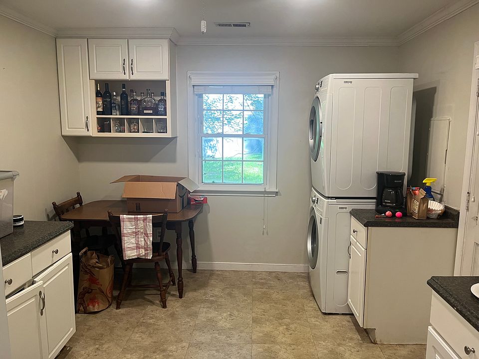 Laundry in kitchen.