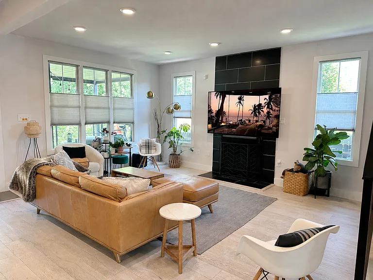 The family room opens to the covered deck.