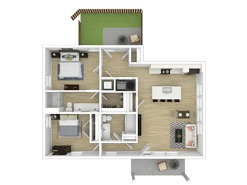 Floor plan 2br Stacked Duplex - Lower