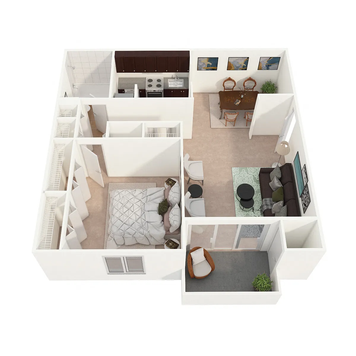 Floor plan 1 Bedroom Traditional