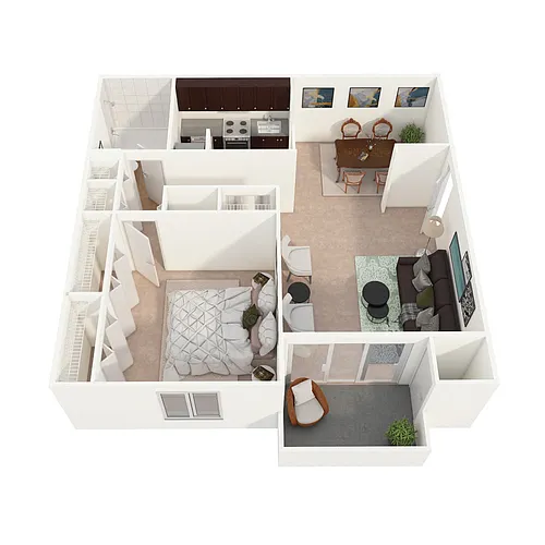 Floor plan 1 Bedroom Traditional