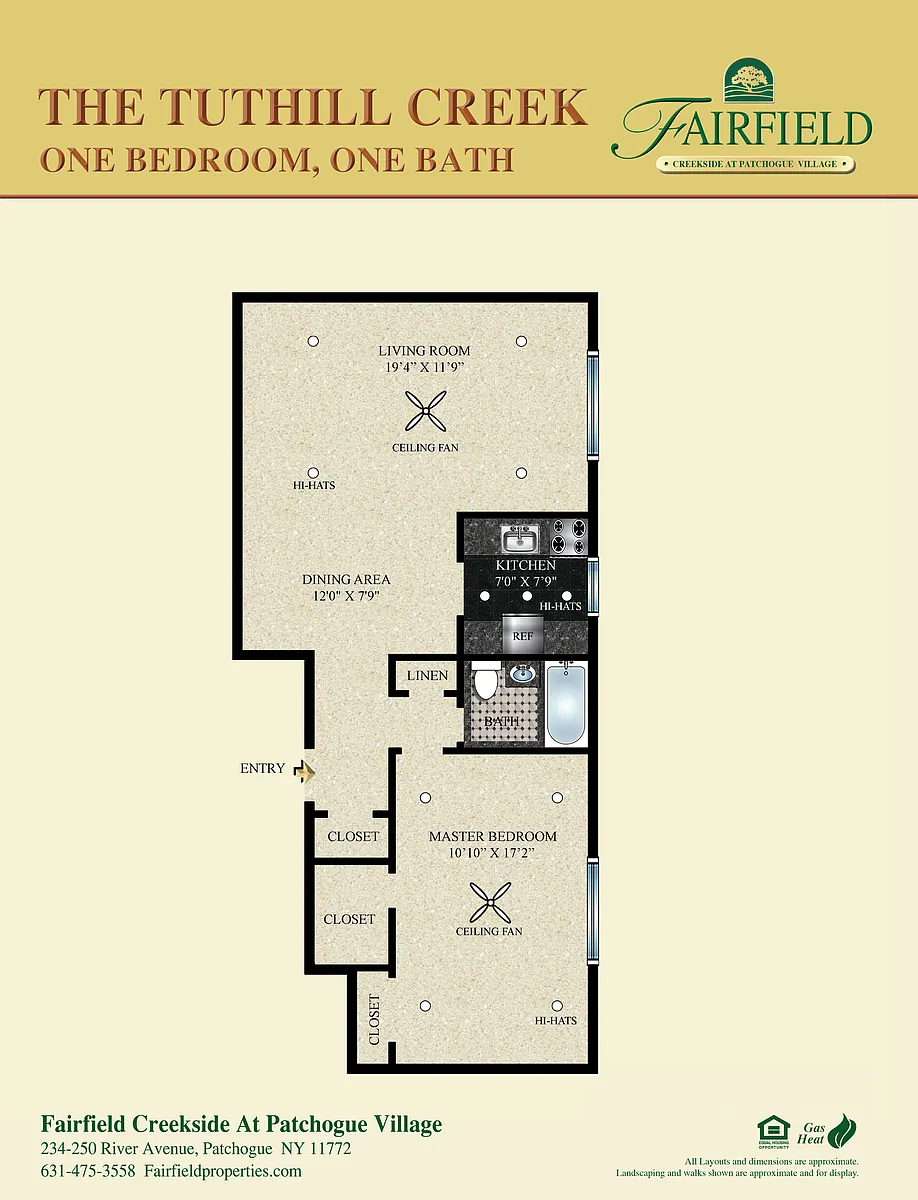 Floor plan One Bedroom Upper Tuthill Creek