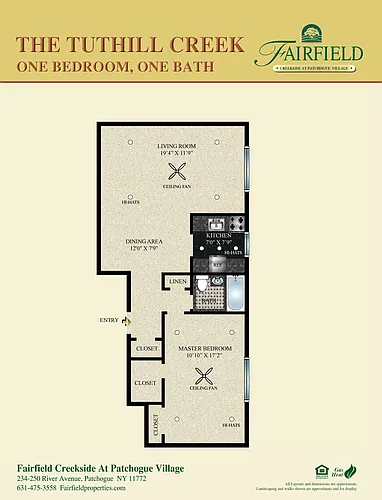 Floor plan One Bedroom Upper Tuthill Creek