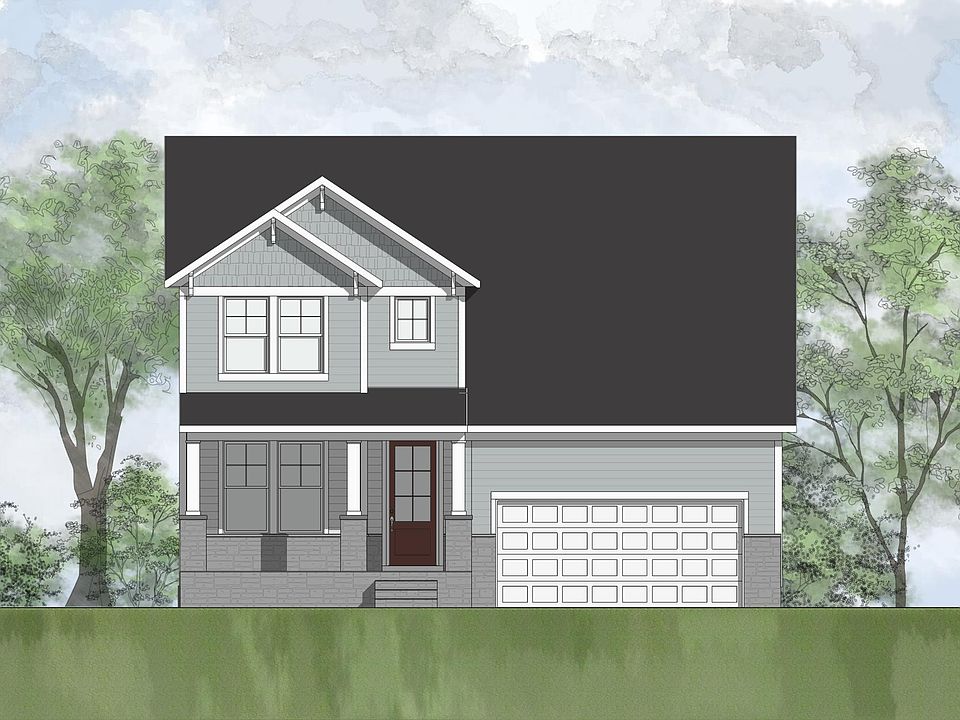 stone, shakes and siding house with front porch