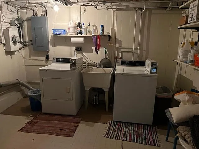 Laundry in basement