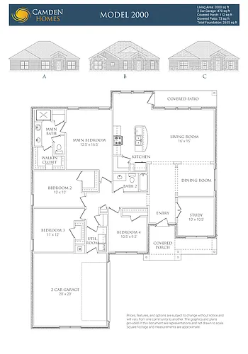Floor plan 4 Bedrooms and 2 bathrooms