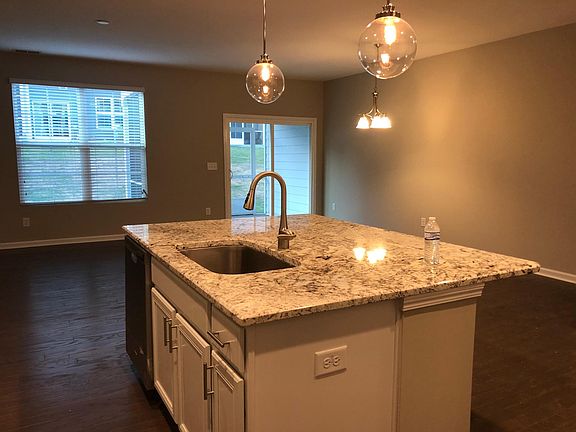Kitchen island with family room view