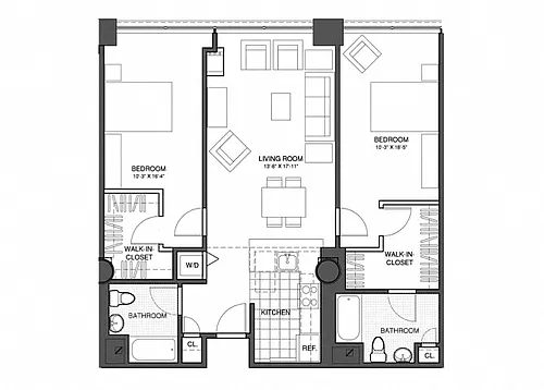 Floor plan 2 Bed/2 Bath
