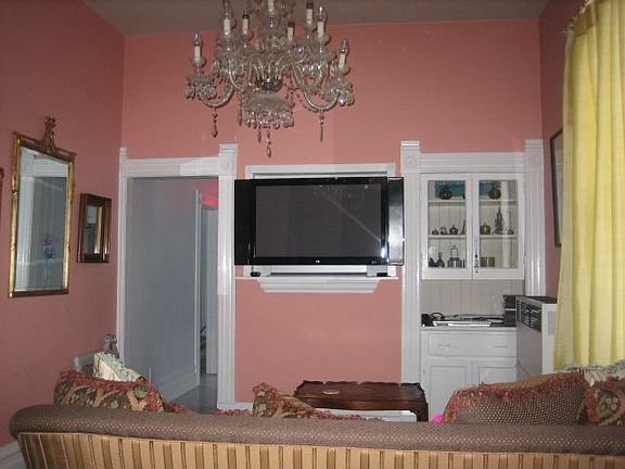 room changed, now covered with Chinese silk wallpaper added fireplace