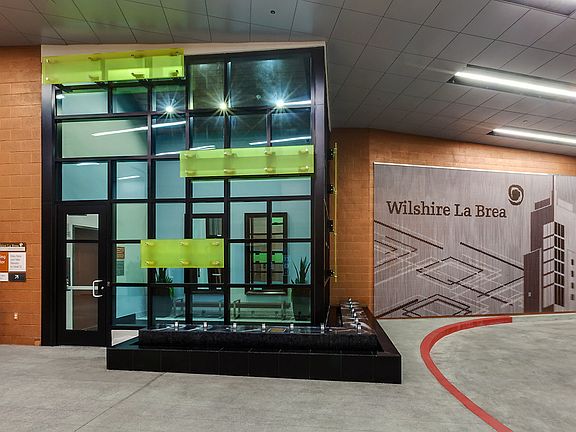 Exterior view of the entrance to the leasing office.