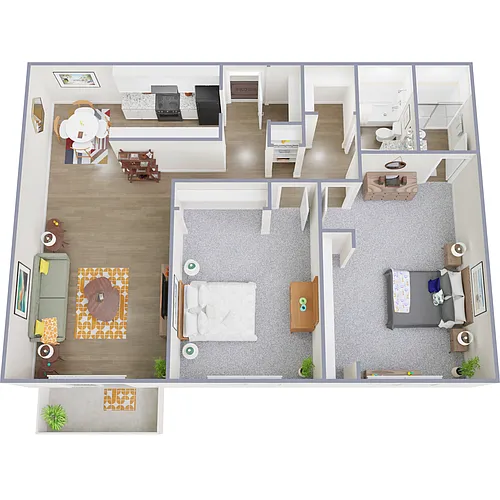 Floor plan 2 Bedrooms/2 Bath