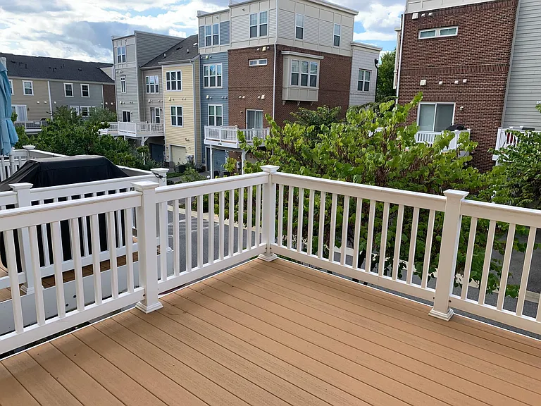 Back deck located next to the kitchen area