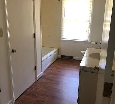Large bathroom with large linen closet