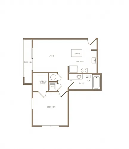 Floor plan 1 Bed/1 Bath-A10