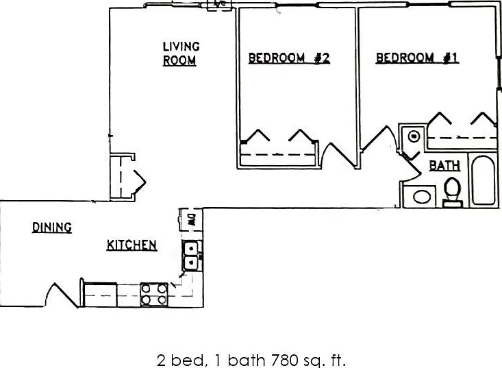 2 Bed 1 Bath | 780 sqft