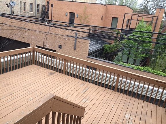 Private extra large deck off kitchen