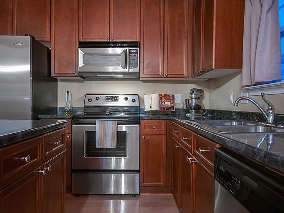 Excellent cabinet storage and stainless appliances.