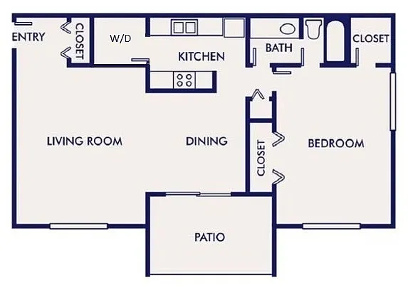 Floor plan C - 1 Bed 1 Bath w/WD Hookups
