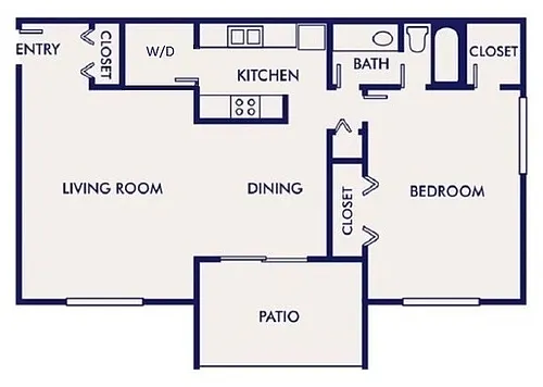 Floor plan C - 1 Bed 1 Bath w/WD Hookups