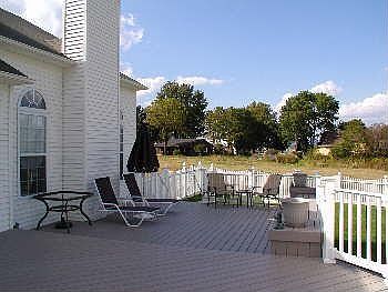 Deck across rear of home