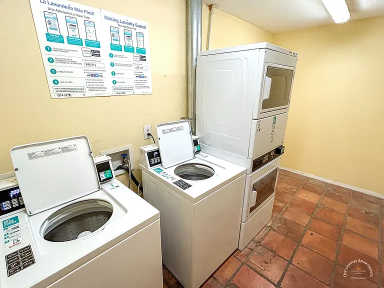 Modern and brand new onsite laundry and washer machines