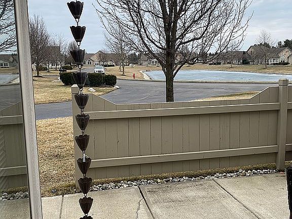 Front porch with pond view 