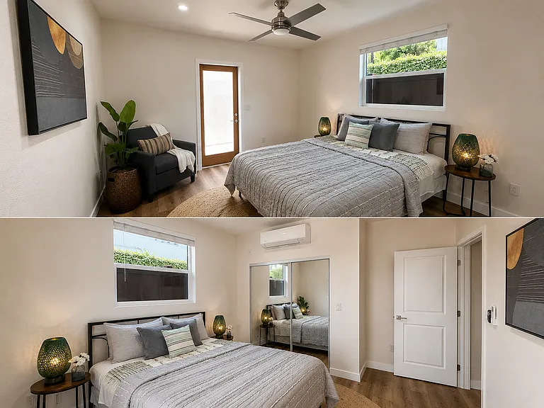 Staged bedroom