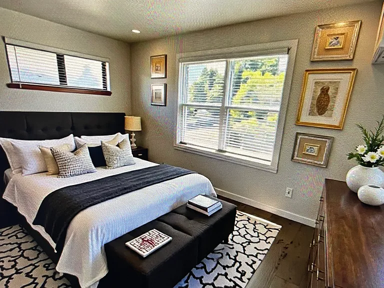 Master bedroom virtually staged.