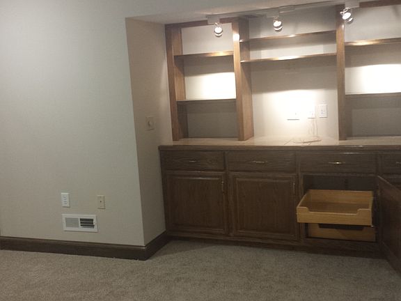 family room with built-ins