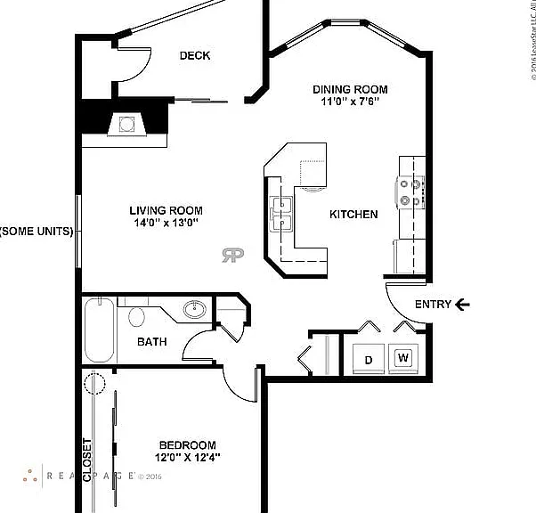1x1 Floorplan w/ Dimensions 1x1 Floorplan w/ Dimensions